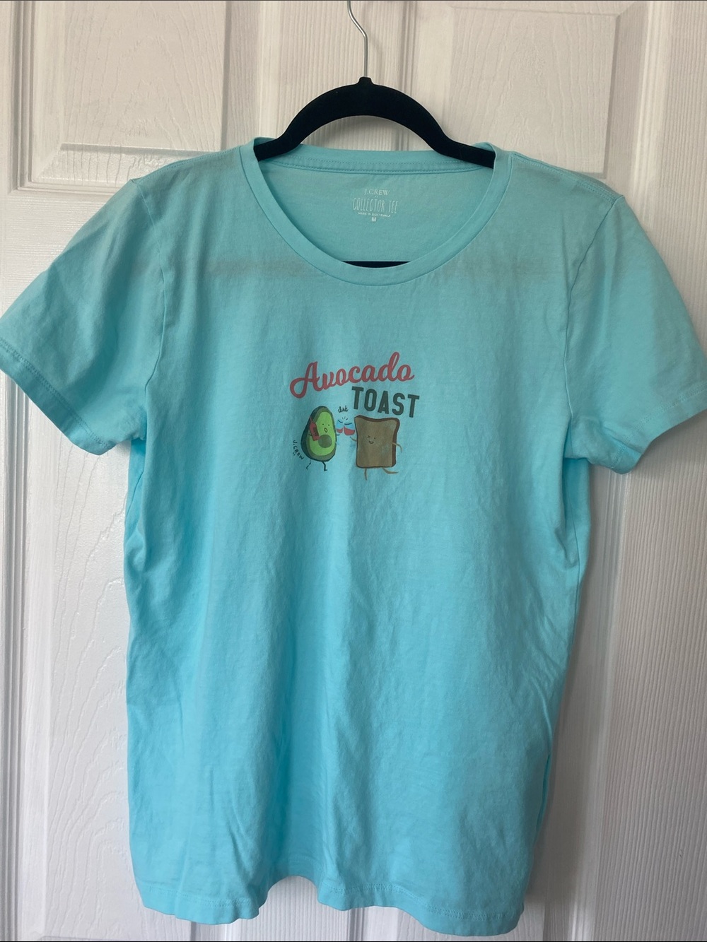 J. Crew Aqua Blue 'Avocado Toast' Graphic Short Sleeve Tee